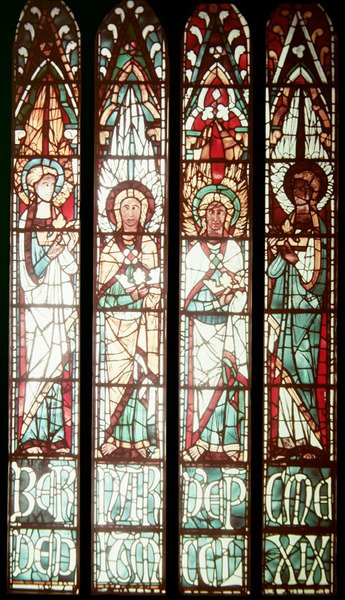 Four Angels Carrying Crowns by French School